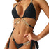 Split Halterneck Solid Color Swimsuit - ROUTINE FASHION
